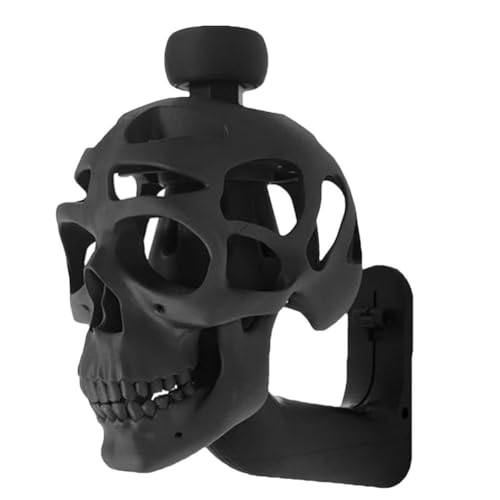 Yunnaty 3D-Totenkopf-Helmständer, Wandhalterung, Schutzhelmständer, Dekorativer, Eleganter Wandständer, Multifunktionaler Schutzhelmhalter für Handschuhe, Tasche