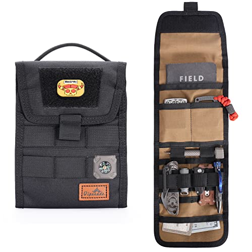 VIPERADE VE12 Taktische Falttasche, Molle Werkzeugtasche, dreifach gefaltete Werkzeugtasche, nützlicher EDC-Taschen-Organizer für den Außenbereich und den täglichen Gebrauch (Schwarz)