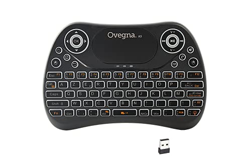 Ovegna A5: Mini-Tastatur, kabellos, AZERTY, 2,4 GHz, Touchpad, wiederaufladbarer Akku, Hintergrundbeleuchtung, 7 Farben, für Smart TV, PC, Mini PC, Mac, Raspberry PI 2/3/4, Laptop und Android Box