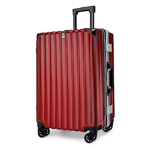 YAOSHER Koffer, 24 Zoll, supergroße Aufbewahrungsunterteilung, 20-Zoll-Kompressionsrahmen aus Aluminium, Trolley-Koffer, geeignet für Reisen (rot, 24 Zoll)