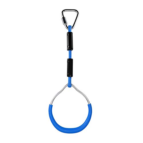 BFVAKBKYT Gymnastik Ringe,Suspension Trainer System, Heavy Duty Trapez Bar Pull Up Gym Ringe for Kind Bunte Hinterhof Outdoor Gymnastic Ring Ninja Hindernis Parcours Kit(Blue)