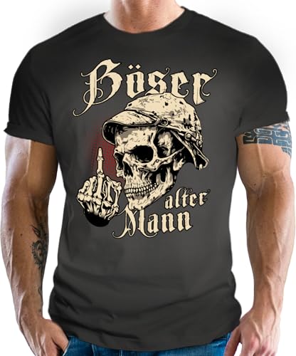 Herren T-Shirt im Vintage Retro Used Look für den etwas älteren Nörgler:Böser Alter Mann