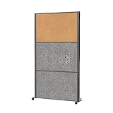 MAUL Trennwand Akustik MAULconnecto 180x100cm | Raumteiler für Büro und Schreibtisch | Freistehender Raumtrenner mit Rollen | Ideal als Sichtschutz und Schallschutz |Akustikvlies + Pinnboard Kork