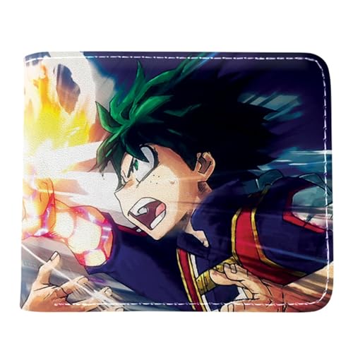 RYNDEX My He-ro Academ-ia Anime Geldbeutel, Bi-Fold Portemonnaie Klein, Kunstleder Geldbörse Brieftasche Wallet, für Kinder Fans(Color:Multicolor 8)