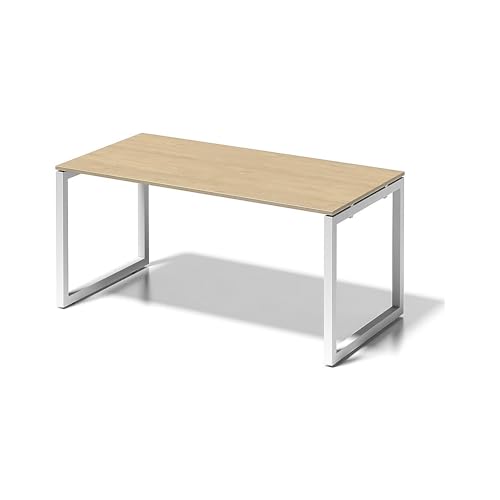 BISLEY Cito Schreibtisch, 740 mm höhenfixes O, H 19 x B 1600 x T 800 mm, Dekor ahorn, Gestell verkehrsweiß, Metall, Mp396, 80 x 160 x 85 cm