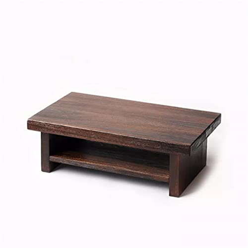 Möbel Japanischer Boden-Teetisch, klein, rechteckig, für Zuhause, Wohnzimmer, Holz, Kaffee-Tatami, niedriger Tisch, Holz (Farbe: Rosso, Größe: 60 x 35 x 20 cm) (Rosso 80 x 39 x 28 cm)