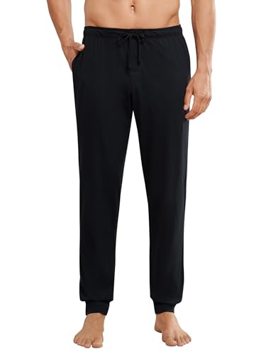 Schiesser Herren Mix & Relax Hose lang Bündchen Schlafanzughose, Schwarz (Schwarz 000), Medium (Herstellergröße: 050)