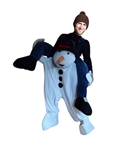 Ikumaal Carry me Schneemann-Kostüm, F113 M-XL, für Erwachsen-e Männer Frau-en, Schnee-mann als Huckepack Paar- Gruppen-Kostüme Karneval Fasching Karnevalskostüm-e