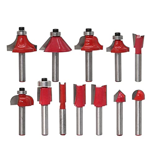 bohrer bohrknopf, 12-teiliges Hartmetallspitzen-Fräser-Set, 1/4-Zoll-Schaft, Holzbearbeitungsfräser, Sägeschneider, Kantenfräser, Hartmetallschaft-Fräser, Holzbearbeitung, Gravur, Schneidwerkzeuge