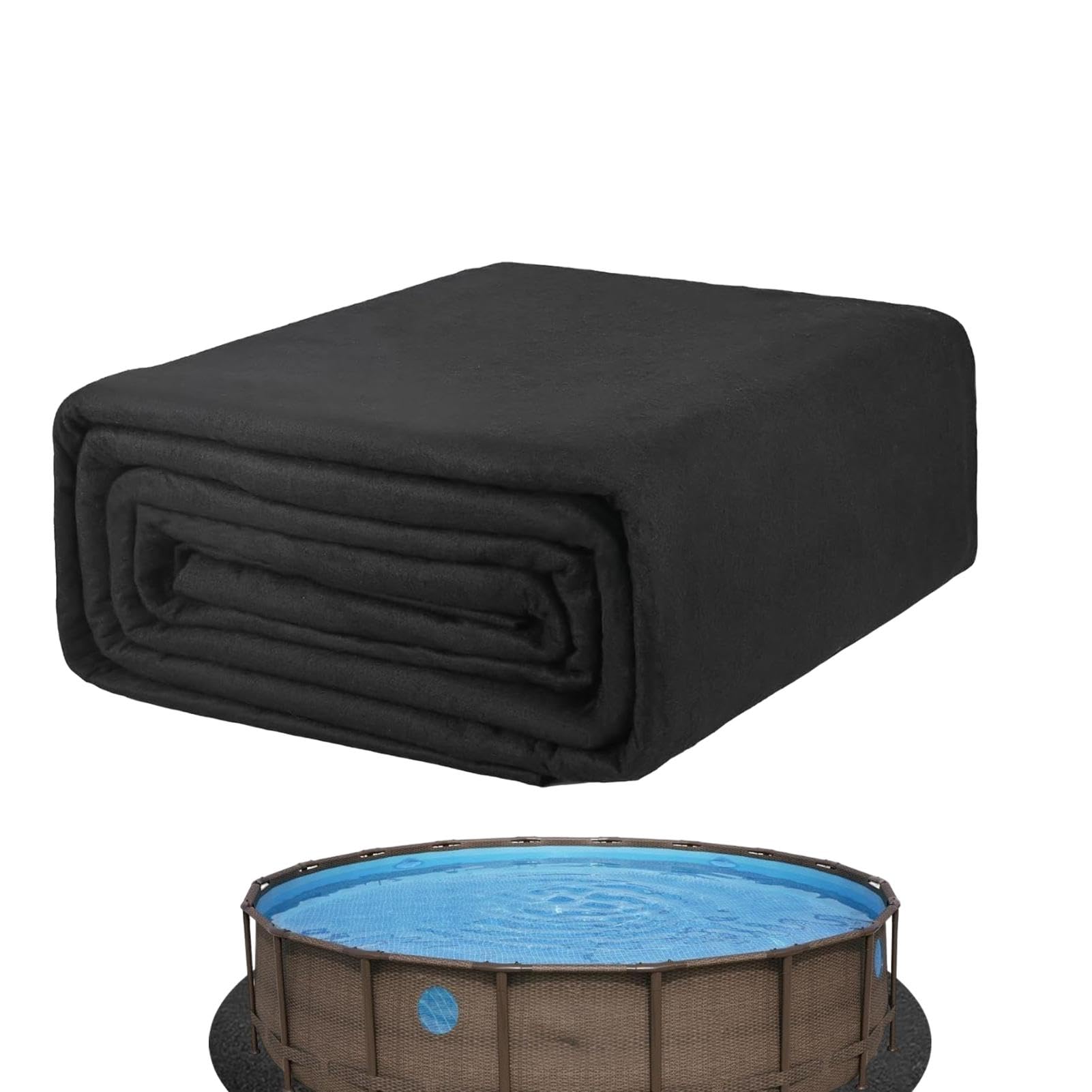 Pool-Bodenmatte, Pool-Bodenmatte, wasserabsorbierende Filzmatte, Badematte, runde Poolmatte, Pool-Matte für oberirdische Pools, 3,7 bis 5,5 m