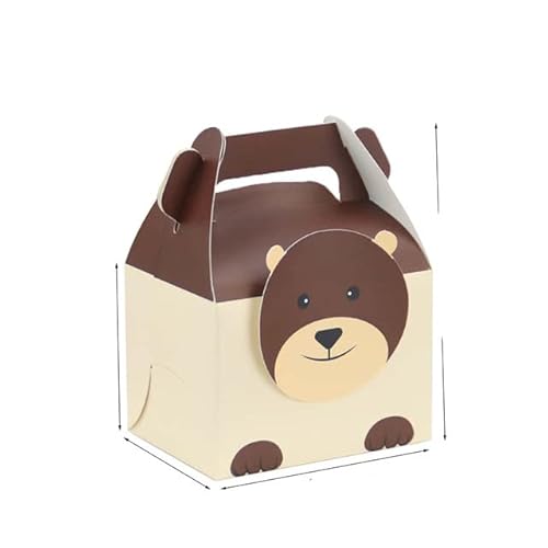 10 Stücke Cartoon Tier Pralinenschachtel Dschungel Fuchs Elefant Hund Keks Verpackung Box Kinder Hochzeit Geburtstag Party Dekorationen-10 stücke-bär