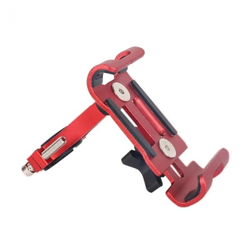 Handyhalterung Motorrad Metall Lenker Ständer Halterung Aluminium Legierung Telefon Montieren Handy Unterstützung Motorrad Telefon Halter Bike Stents Handyhalter Fahrrad(Red(Non-rotatable))