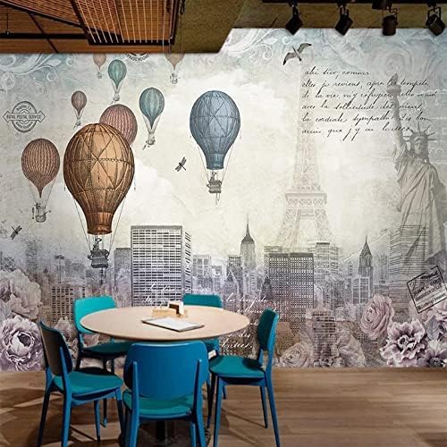 XLMING Vintage-Heißluftballon-Restaurant 3D Tapete Home Dekoration Wohnzimmer Sofa Schlafzimmer Tv Hintergrund Wand-400cm×280cm