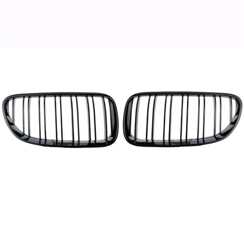 Frontgrills Für E92 E93 320I 330I 328i 335i 2010 2011 2012 Auto-Styling Glanz Schwarz Dual Line Carbon Fiber Kühlergrill Niere Grill Front Bumper Grille(Gloss Black)