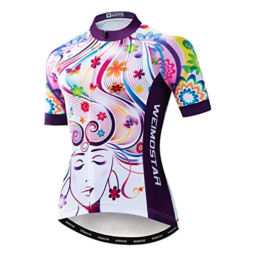 Hotlion Damen Radtrikot Kurzarm Fahrradjacke Biking Shirt Fahrradbekleidung - - Brust 106/114 cm = Etikett XXL