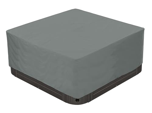 BaCover Outdoor Whirlpool-Abdeckung, 210D Oxford Garten Wasserdicht Staubdicht UV-geschützt Poolabdeckung Quadrat Spa Abdeckung,Grau,200x200x85cm