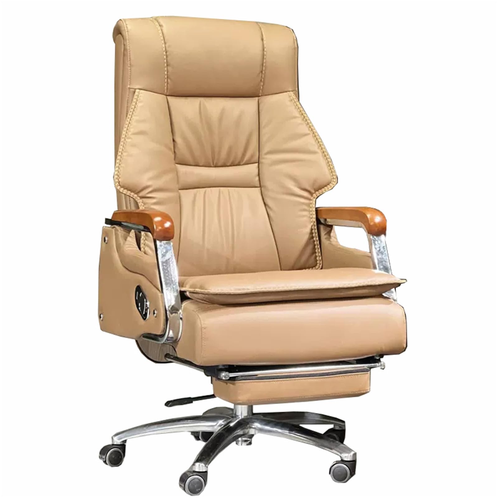 TBSZCM Verstellbarer Chefsessel aus Leder, ergonomischer Bürostuhl, Gaming-Stuhl, Drehstuhl mit hoher Rückenlehne, für das Home-Office, khaki interessant Run forward