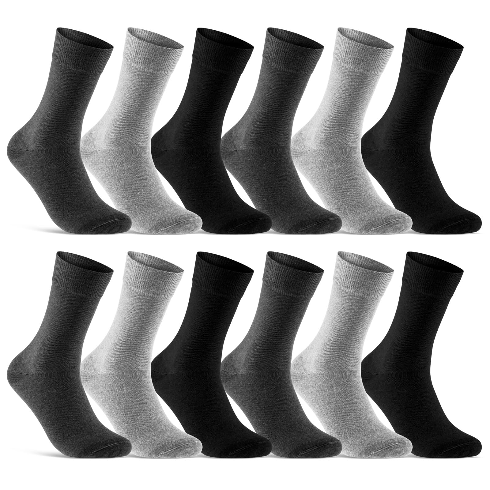 6 | 12 | 24 Paar Socken Damen Baumwolle Business Socken 10700 (Anthrazit Schwarz Grau 12 Paar 35-38)