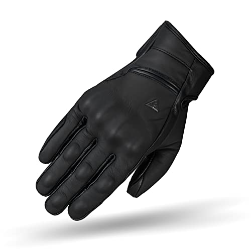 SHIMA SHADOW TFL Motorradhandschuhe Herren - TFL-Technologie, Klassische, Vintage, Verstärkte, Sommer Leder Handschuhe mit Knöchel und Finger Protektoren, Verstärkte Handfläche (Schwarz, S)