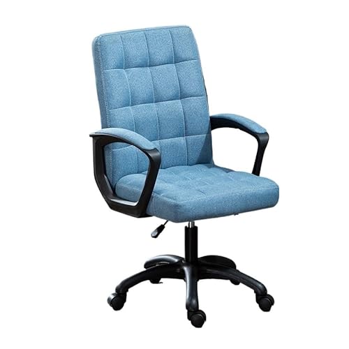 Zhaoj24-05 Bürostuhl Ergonomischer Komfortstuhl Home-Office-Stuhl mit Armlehnen und Rollen Hohe Rückenlehne Stoffkissen Arbeitszimmerstuhl Büro-Chefsessel Schreibtischstuhl(Blue)