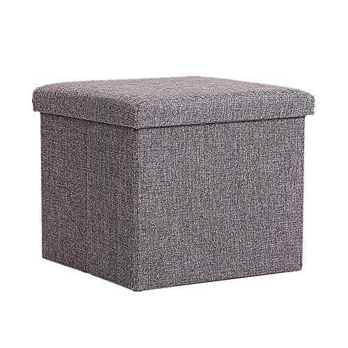 Rysmliuhan Shop sitzhocker fusshocker gepolstert Hocker und Puffs Kleiner osmanischer Stauraum Aufbewahrungshocker Fußhocker Puffs graue Ottomane Hocker Aufbewahrung Dark Gray,38 * 38 * 38