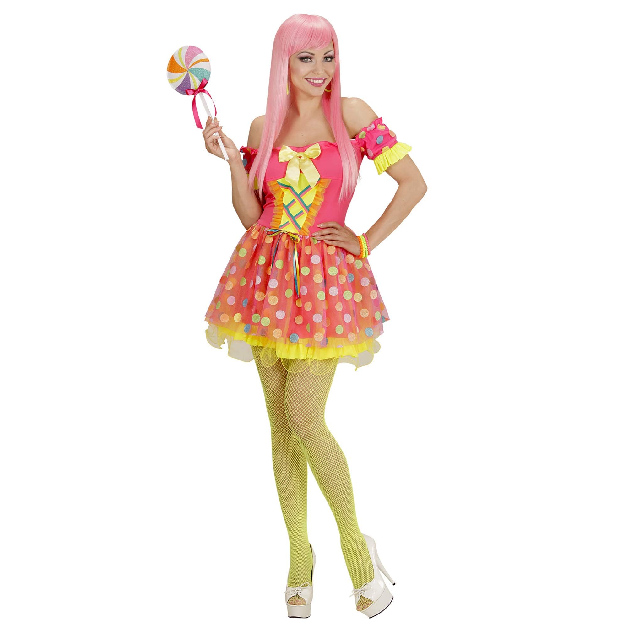 Widmann - Kostüm Candy Girl, Kleid, Lutscher, Karneval, Mottoparty