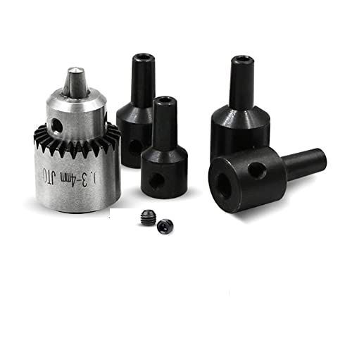 KhUKhu Bohrfutter-Adapter, Stahl-Bohrklemme, Bohrfutter-Kupplung, Verbindungshülse, Verbindungsstange für 4 mm, 5 mm, 6 mm, 8 mm Motorwelle, Bohrfutter (Farbe: 5 mm Stange mit Schraubenschlüssel)