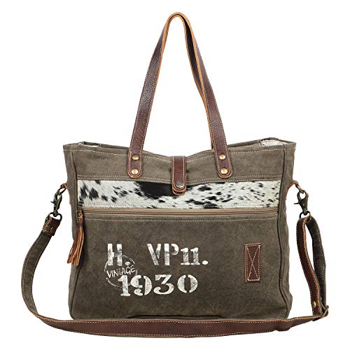 Myra Bag 1930 Klassische Umhängetasche aus Segeltuch und Leder S-1535