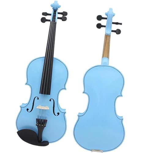 Standard Violine 4/4 Bunte Violine Massivholz Violine Set Mit Fall Zubehör(Light Blue Set)