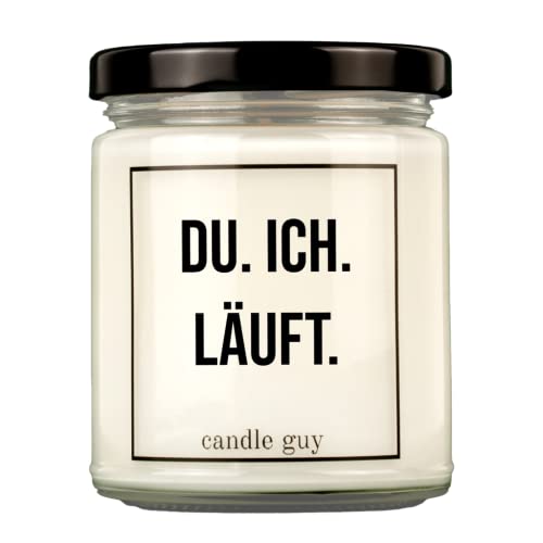 candle guy Duftkerze | Du. Ich. Läuft. | Handgemacht aus 100% Sojawachs | 70 Stunden Brenndauer