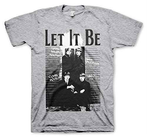 Offizielles Lizenzprodukt Beatles - Let It Be Herren T-Shirt (H.Grau), Medium