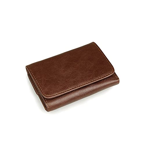 TREGOO Portemonnaie Herren Top Kuh Leder Männer Brieftasche Vintage Multifunktionale antimagnetische Leder Brieftasche Männliche Geldbörse frei (Color : B)