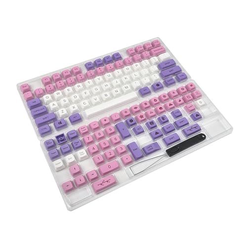 Tastenkappen-Set mit ZDA-Profil für mechanische Tastatur, 134 Tasten, DyeSub PBT, Violett, Tastenkappe, Druck