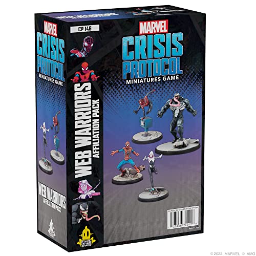 Atomic Mass Games Web Warriors Affiliation Pack: Marvel Crisis Protokoll, Miniaturenspiel, ab 14 Jahren, für 2+ Spieler, über 45 Minuten Spieldauer