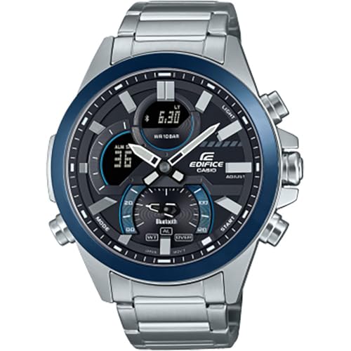 Casio Herren Analog Quarz Uhr mit Edelstahl Armband ECB-30DB-1AEF