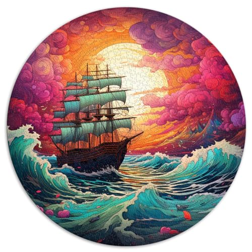 Puzzle, Lernspiele, Piratenboot, bunt, 1000 große Teile, Puzzle für Erwachsene, 67,5 x 67,5 cm, pädagogisches Stressabbau-Spielzeug, Puzzle für die Heimdekoration