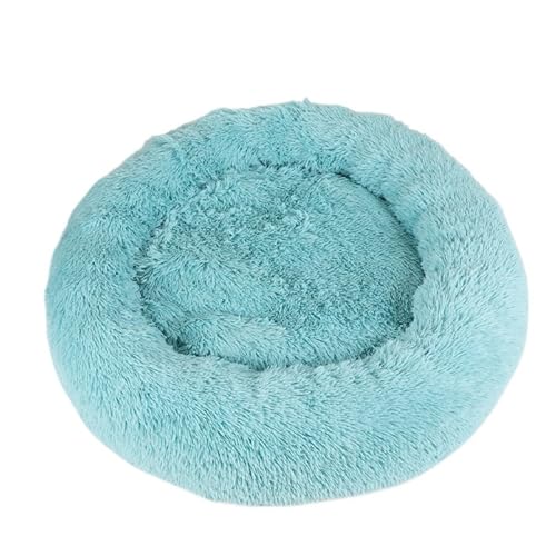 UVDS Katzenbett Haus Donut Rundes Sofa Zubehör Winter Haustierzubehör Warme Produkte Kissen Korb Kätzchen Matte for Katzenhundebetten (Color : Dark Green, Size : 100cm)