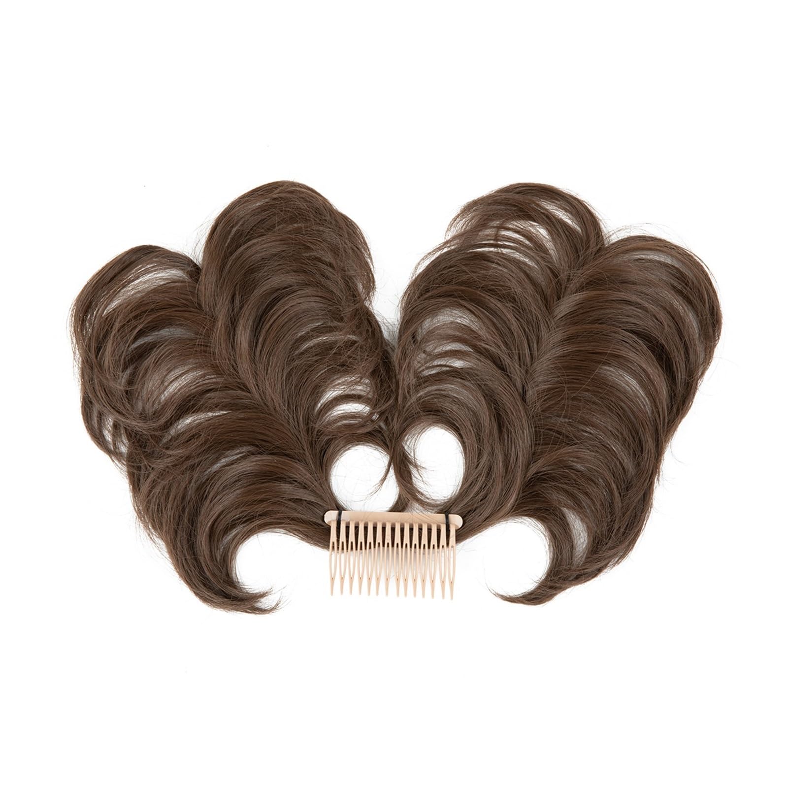 Haarteile Haarknoten Synthetisches, unordentliches Dutt-Haarteil, seitlicher Kamm, Clip-in-Haarknoten, natürlich, gerade, vielseitig, verstellbare Stile, Haarteil for Frauen Brötchen Haare(Medium Brow