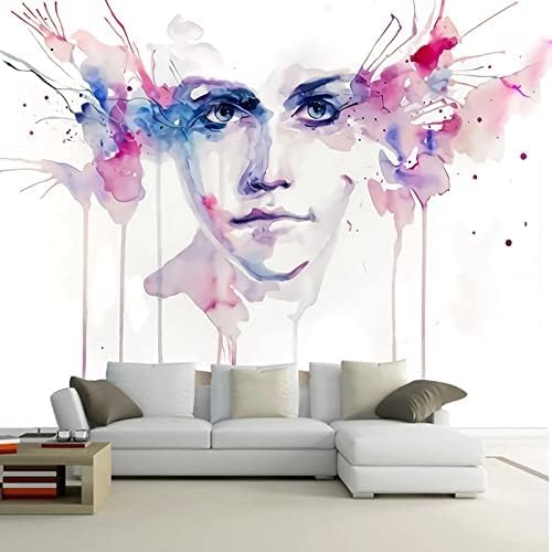 XLMING Kunst Hand Gemalt Abstrakt Aquarell Mädchen Kreativ 3D Tapete Home Dekoration Wohnzimmer Sofa Schlafzimmer Tv Hintergrund Wand-300cm×210cm