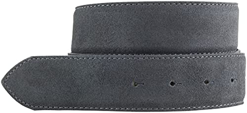 BELTINGER Wechselgürtel aus Veloursleder ohne Schnalle 4 cm | Druckknopf-Gürtel für Damen Herren 40mm | Wildleder-Gürtel 4cm | Anthrazit 105cm