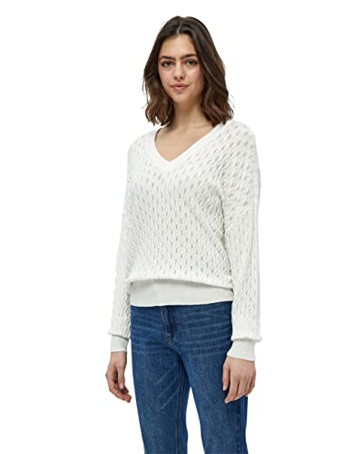 Peppercorn Rosalia V-Ausschnitt Pearlknit Pullover Kurve | Pullover Damen In White | Frühling Pulli Damen | Größe 56