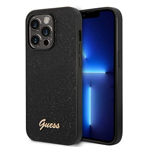 Guess GUHCP14LHGGSHK hülle für iPhone 14 Pro 6,1" schwarz/Black Hard case Glitter Script