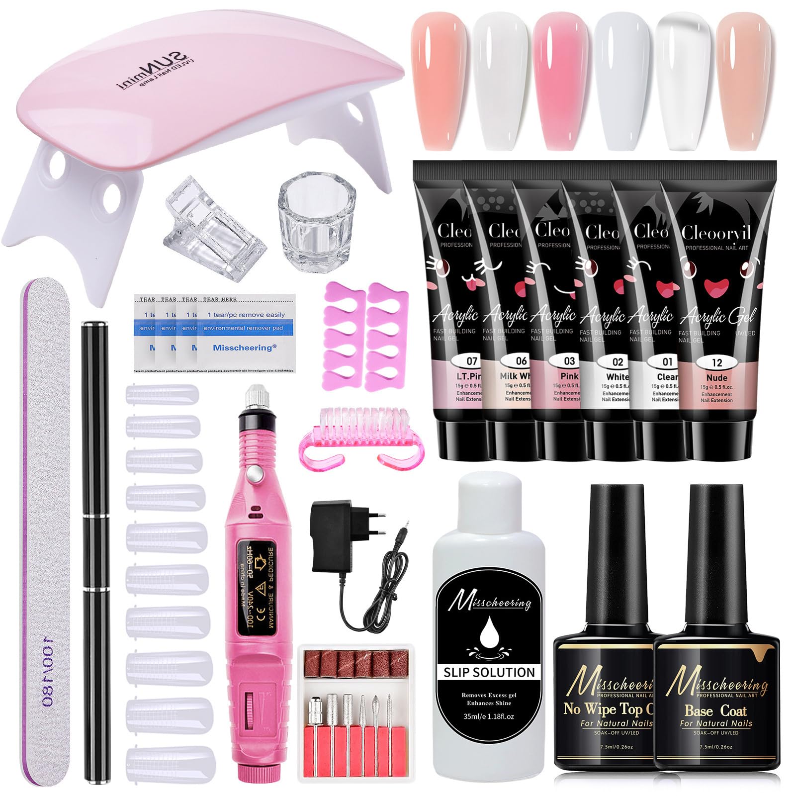 Nagelverlängerung Gel Kit - Nagelgel Kit | Nagelverlängerung Kit für Anfänger, Gelverlängerung Nagelset, Nagelkunst, Geschenk für Frauen, Heimsalon, Nagelmaniküre