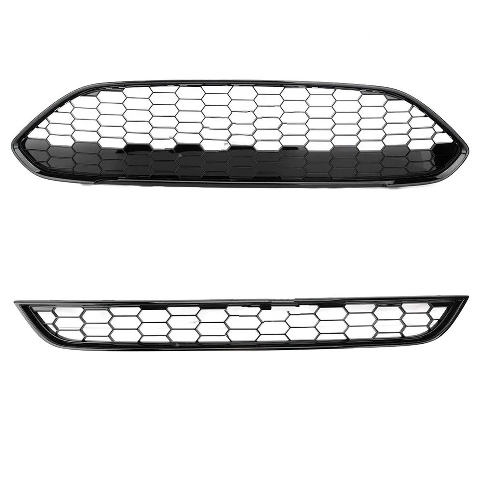 Frontgrills Für Ford Für Fiesta Für Zetec-S 2013-2017 JA8 ST Oberer Kühlergrill Front Racing Grills Sportlicher Auto-Frontstoßstangen-Mittelgrill Front Bumper Grille(2pcs)