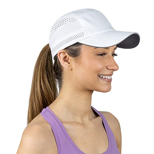 TrailHeads Cap Damen zum Joggen – Recyceltes Sport Cappy Frauen – Cap Damen Sommer - Weiß