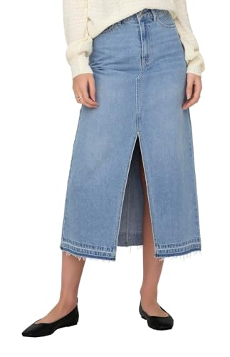 JdY Damen Jdybella Hw Long Skirt DNM Noos Jeans-Rock, Light Blue Denim, 40