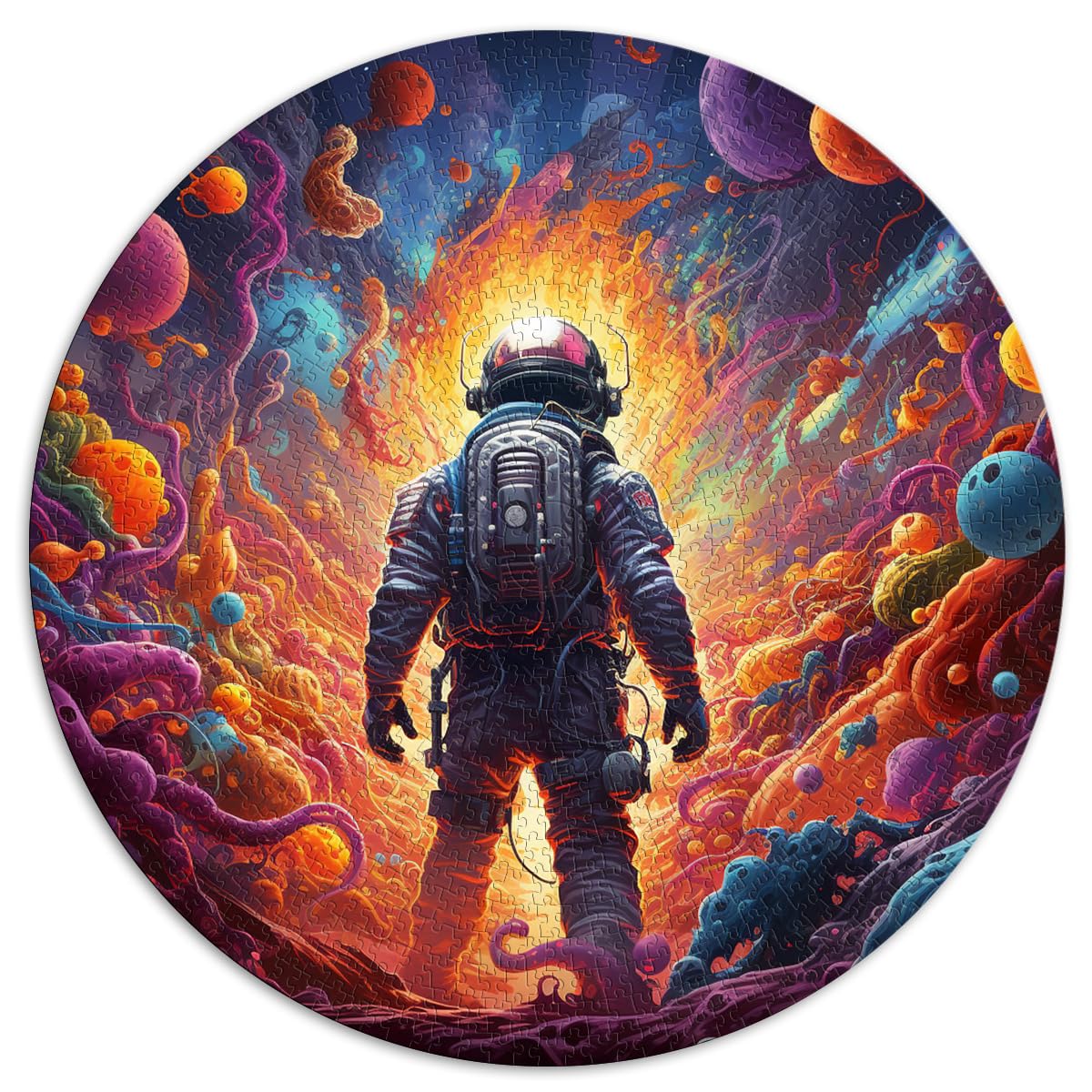 Puzzle für Halloween, Astronaut, 1000 Teile, Puzzle, 26,5 x 26,5 Zoll, Puzzle, Wanddekoration, Spielzeug, Puzzle, Lernspiele, Stressabbau-Puzzle