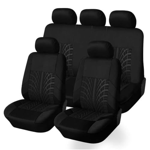 Kadue Auto Sitzbezüge für Nissan Micra K12 2003-2010, 5 Sitzer Autositzbezüge Sets Sitzschoner Vorne und Hinten Schonbezüge Innenraum Zubehör,A/Black