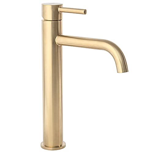 REA Wasserhahn Bad Armatur Mischbatterie Waschtisch Waschbeckenarmatur Waschtischbatterie Einhhandmischer Badarmatur Höhe 28 CM Gold Matt Küche Duscharmatur Edelstahl Regendusche Badinstallationen