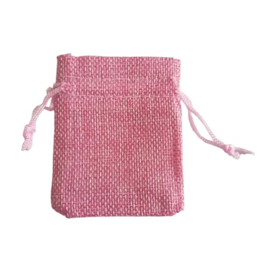 Baumwollbeutel mit Kordelzug 100Pcs/Lot Vintage Natural Jute Gift Pouches Linen Burlap Drawstring Bags Jewelry Packing Pouches Sachet Christmas Party Bags (Color : Pink, Size : 15x20 cm)